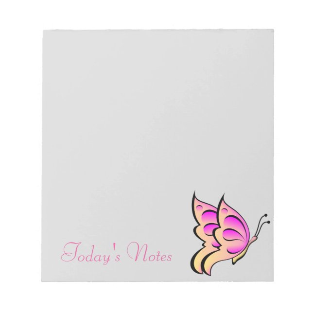Pink Butterfly Notizblock (Vorderseite)