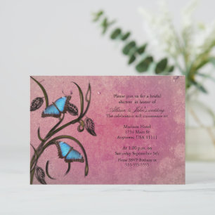 Pink Butterfly Pair Bridal Dusche Einladung