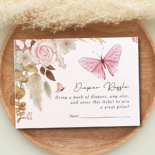 Pink Butterfly Pampas Grass Bohemisch Baby Dusche Begleitkarte