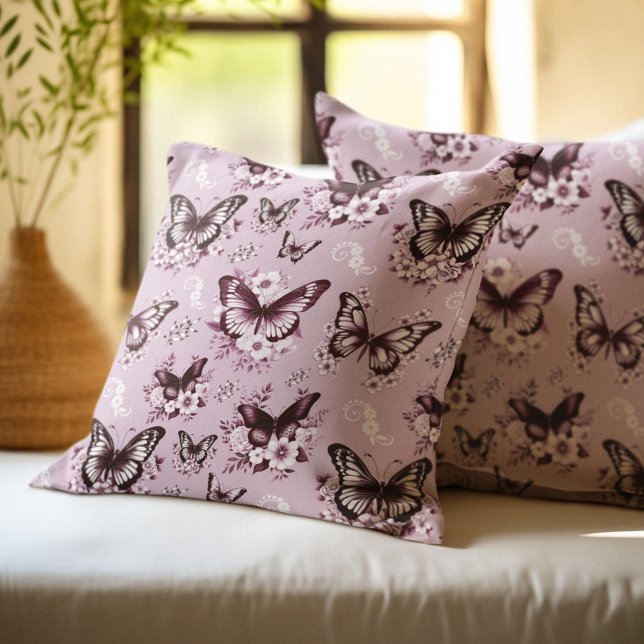 Pink Butterfly Pattern Kissen (Von Creator hochgeladen)