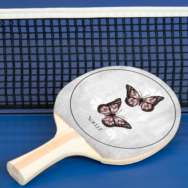 Pink Butterfly Ping Pong Paddle Paddel Tischtennis Schläger (InSitu)