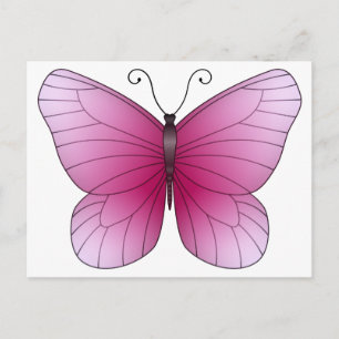 Pink Butterfly Postkarte