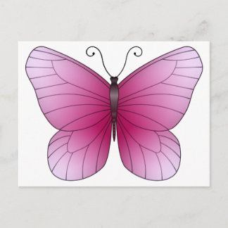 Pink Butterfly Postkarte