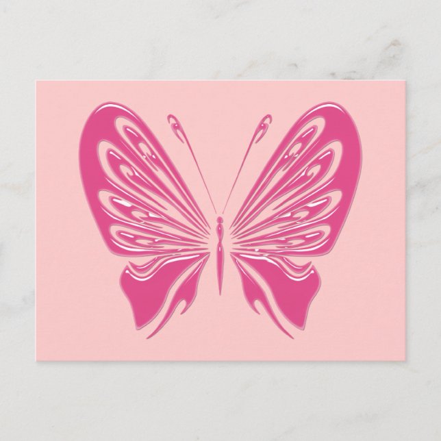 PINK BUTTERFLY POSTKARTE (Vorderseite)