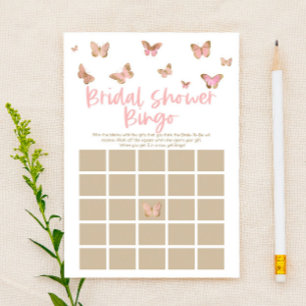 Pink Butterfly Themed Bingo Brautparty Game Briefpapier