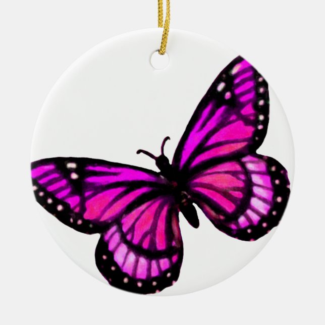 Pink Butterfly Weihnachtsschmuck (Vorne)