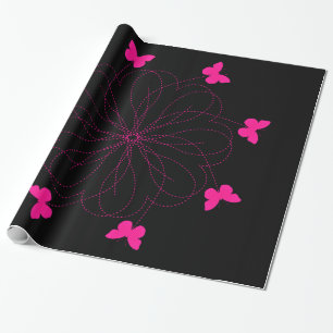 Pink Butterfly Wrapping Paper - Auswählen der Farb Geschenkpapier