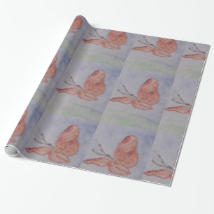 Pink Butterfly Wrapping Paper Geschenkpapier