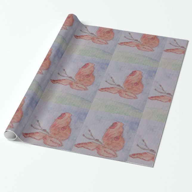 Pink Butterfly Wrapping Paper Geschenkpapier (Ungerollt)