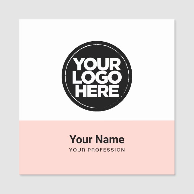 Pink Button Name Tag oder Magnetic mit Logo (Vorderseite)