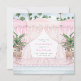Pink Cabana Bachelorette Wochenende + Ausflug Einladung