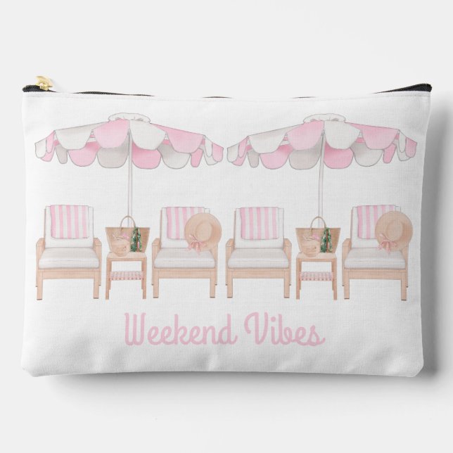 Pink Cabana Bachelorette Wochenende | Weekend Vibe Zubehörtasche (Vorderseite)