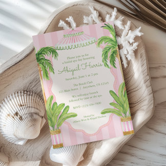 Pink Cabana Streifen Palm Beach Einladung