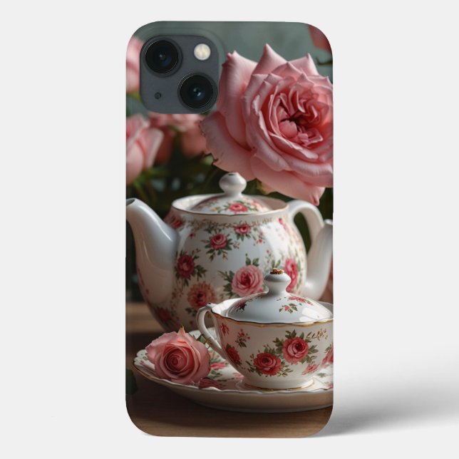 Pink Cabbage Rose Tea iPhone / iPad Gehäuse Case-Mate iPhone Hülle (Rückseite)