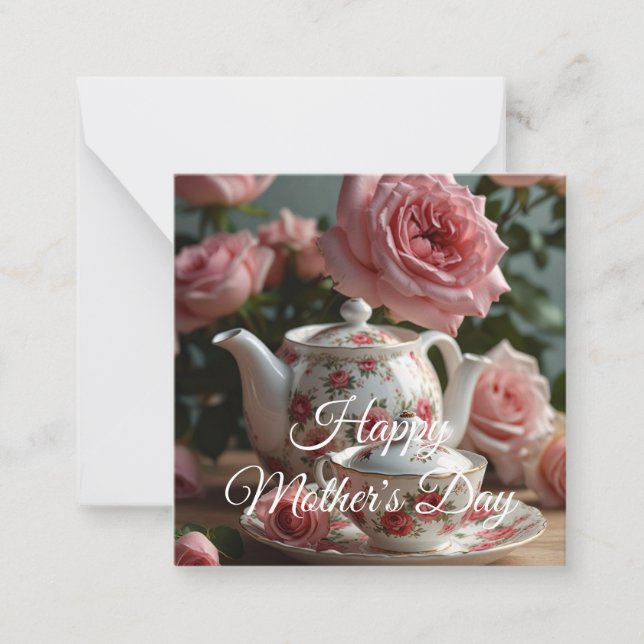 Pink Cabbage Rose Tea  Mitteilungskarte (Vorderseite)