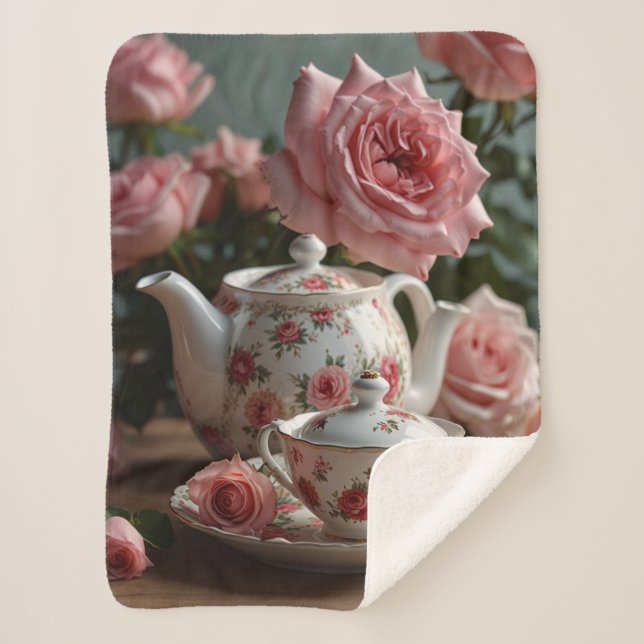 Pink Cabbage Rose Tea  Sherpadecke (Vorderseite)