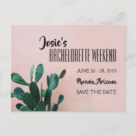 Pink Cactus Bachelorette Postkarte
