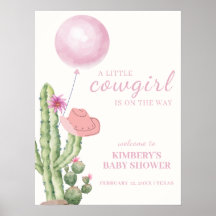 Pink Cactus Balloon Cowgirl Baby Dusche Empfang