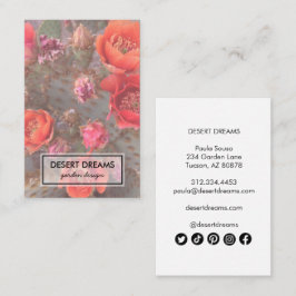 Pink Cactus Blume Desert Garden Foto Travel Visitenkarte