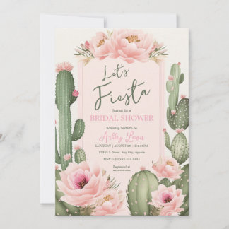Pink Cactus Blume, Grüne Wüste Einladung