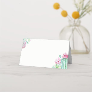 Pink Cactus Blume Succulents Watercolor Wedding Platzkarte