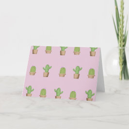 Pink Cactus Greeting Card Karte