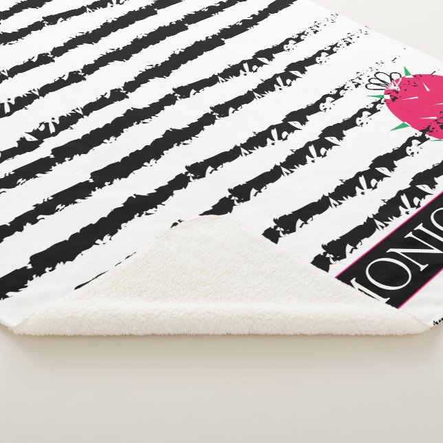 Pink Cactus striped pattern Sherpadecke (3/4)