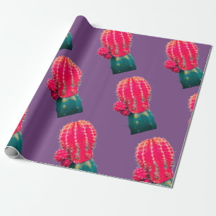 Pink Cactus Wrapping Paper Geschenkpapier