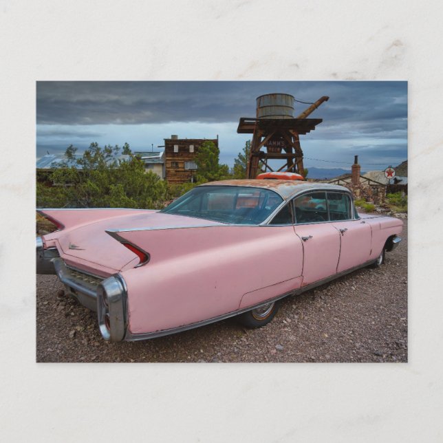 PINK CADDY CAR Postkarten (Vorderseite)