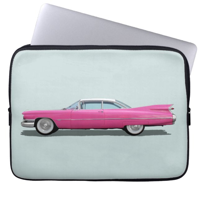 PINK CADDY CLASSIC AUTO RETRO LAPTOP SLEEVES (Vorderseite)