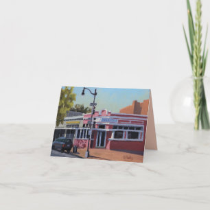 Pink Café Art Note Card Dankeskarte