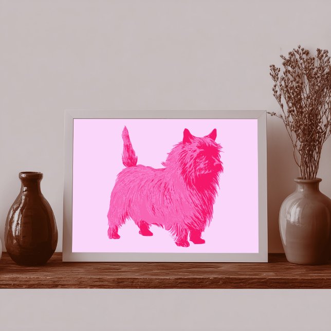 Pink Cairn Terrier Poster (Modern Style Pink Cairn Terrier Poster)