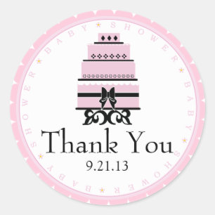 Pink Cake-Baby Dusche Runder Aufkleber