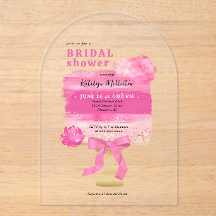 Pink Cake Brautparty Acryleinladungen
