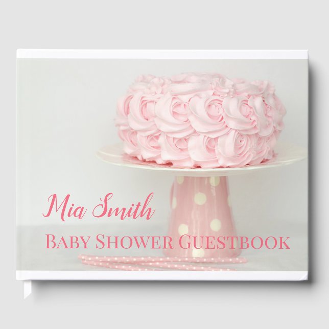Pink cake Girl Babydusche Gästebuch (Vorderseite)