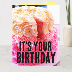 PINK CAKE HAPPY BIRTHDAY THICK ZUCKERGUSS BIG CARD KARTE