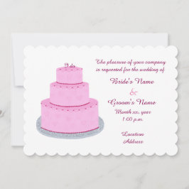 Pink Cake Hearts Custom Wedding Invitations Einladung