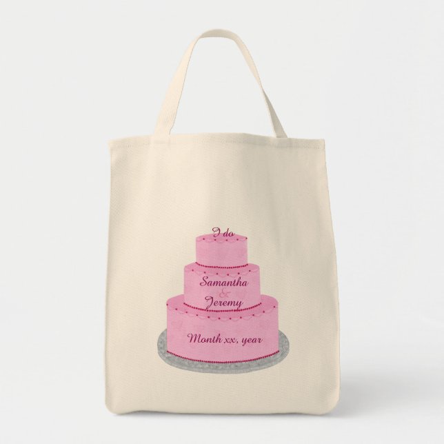 Pink Cake mit den Personalisierten Bride-Taschen i Tragetasche (Vorne)