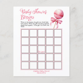 Pink Cake Pop Baby Shower Bingo Game