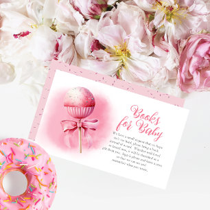 Pink Cake Pop Girl Babydusche Bücher für Baby Begleitkarte