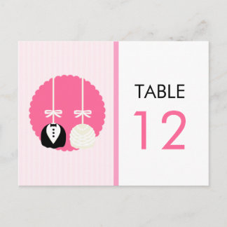 Pink Cake Pop Tischnummer Card