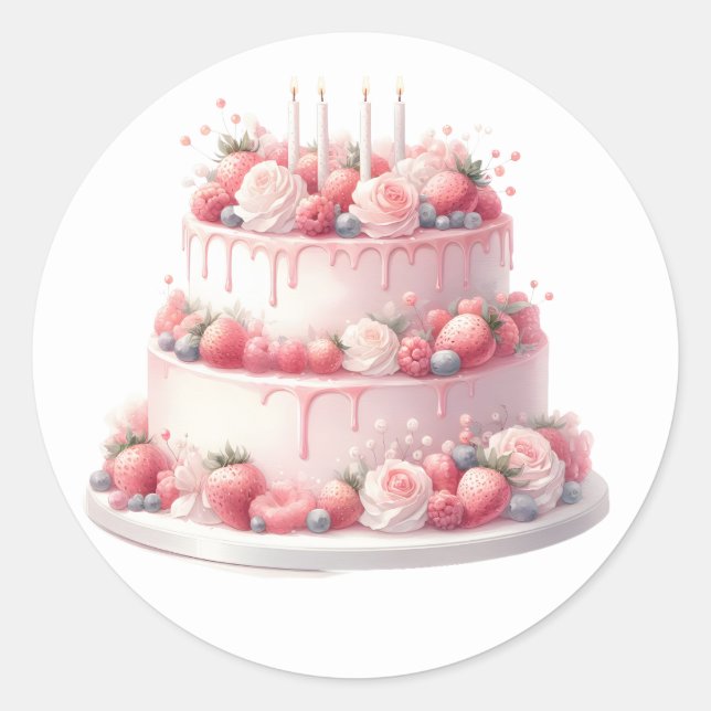 Pink Cake Stickers (Vorderseite)