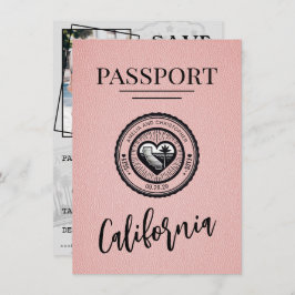 Pink California Passport Save the Date