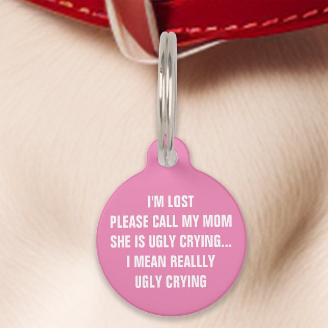 Pink "Call my Mama" Funny Haustiermarke (Von Creator hochgeladen)