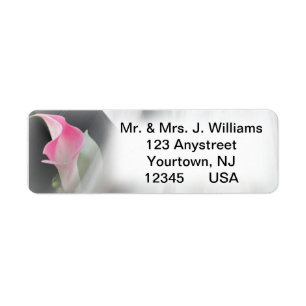 Pink Calla Lily Blühe Frame Address Label