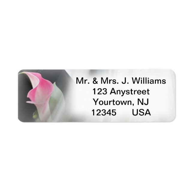 Pink Calla Lily Blühe Frame Address Label (Vorne)