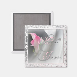Pink Calla Lily Blühte Frame Magnet