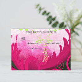 Pink Calla Lily Blume Hochzeit RSVP Einladung