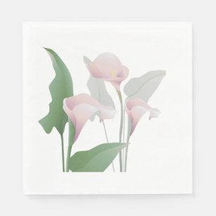 Pink Calla Lily Blume Papier Napkins Serviette