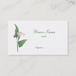 Pink Calla Lily Floral Business Card Visitenkarte